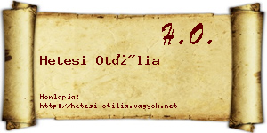 Hetesi Otília névjegykártya